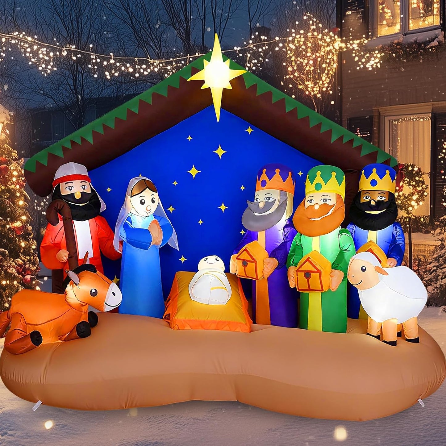 Inflable Natividad 8ft con Luces LED para Exteriores