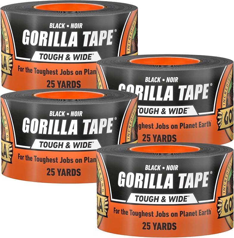 Cinta negra resistente 2.88x25yd pack 4