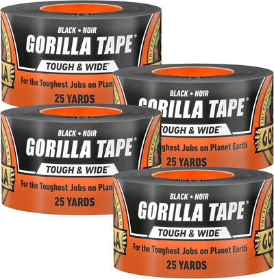 Cinta negra resistente 2.88x25yd pack 4