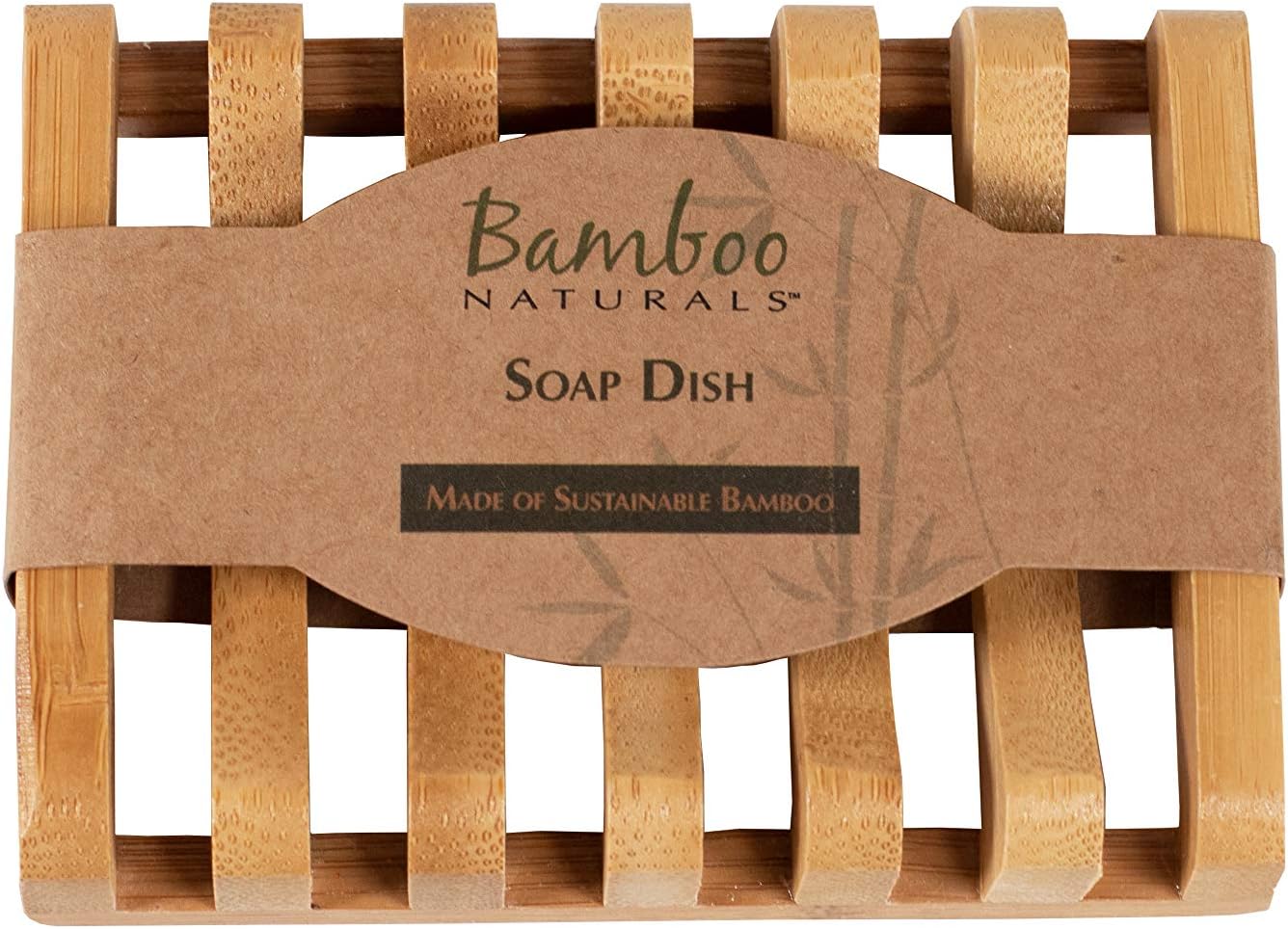 Jabonera bambú sostenible para fregadero ducha