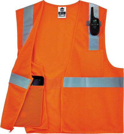 Chaleco unisex malla Clase 2 pack 3 naranja L-XL
