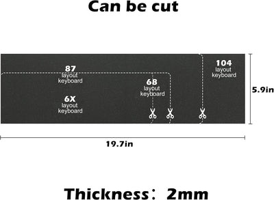 Espuma para teclado mecánico poron LE-20 negra 2mm