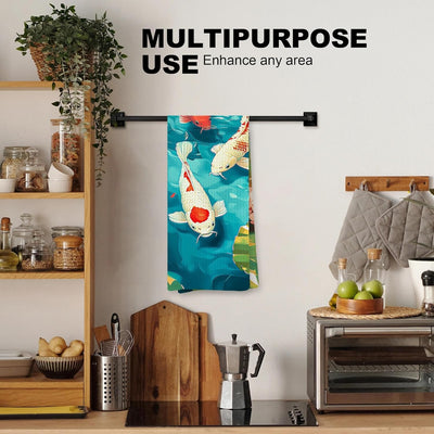 Toallas de cocina con motivos de peces koi y decoración japonesa
