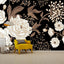 Papel tapiz floral vintage peonías y rosas 195x120