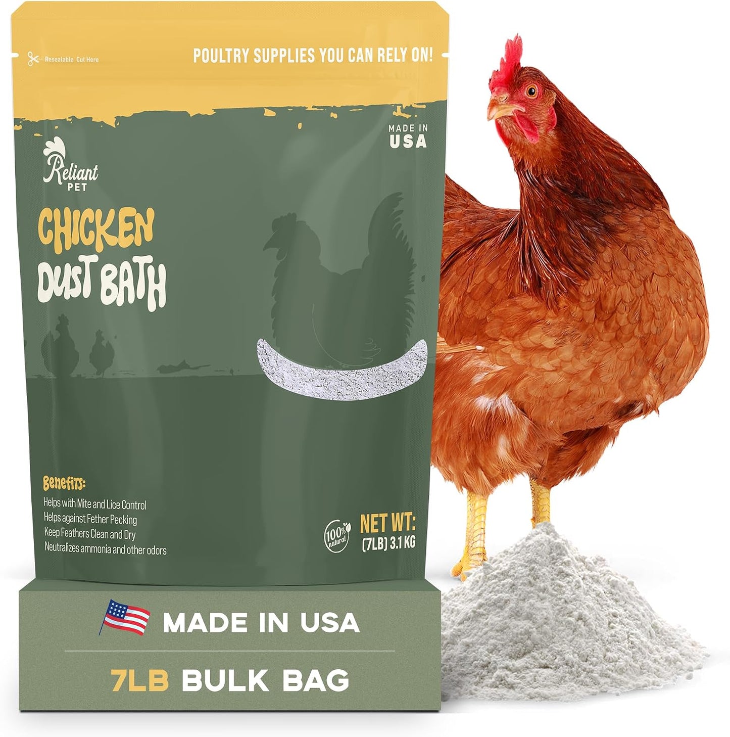 Baño de polvo para pollos 7lb hecho en EE.UU.