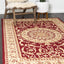 Alfombra rectangular floral borgoña/marfil 2'2"x3'
