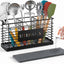 Soporte utensilios cocina metal negro 3 compartimentos