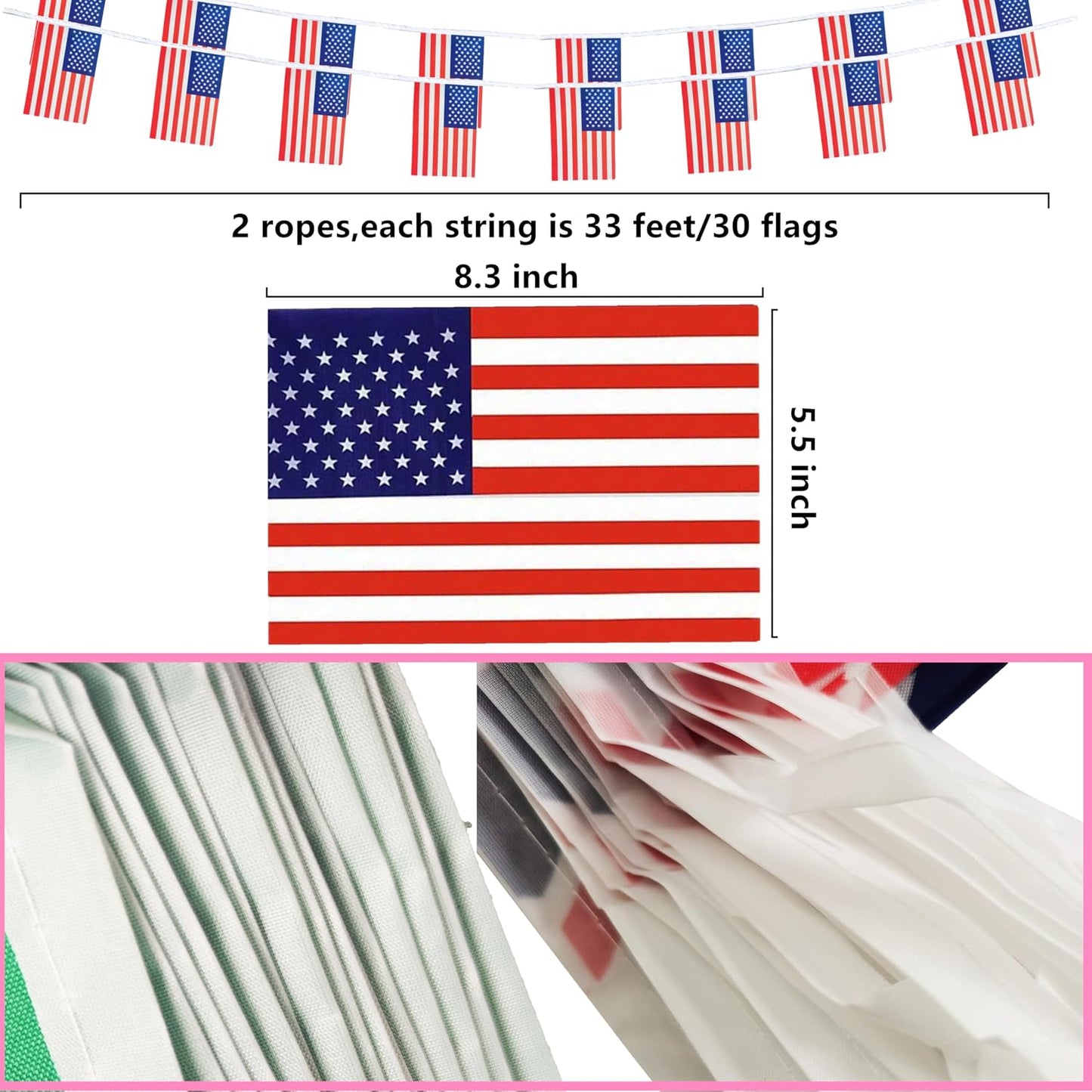 Bandera Estados Unidos cuerda 66ft 60