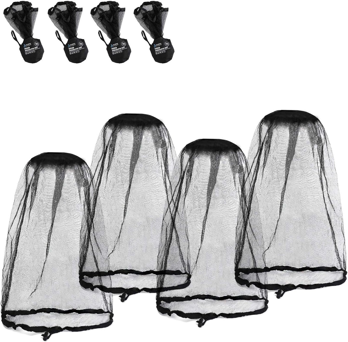 Malla para cara cuello senderismo 4 pzas color negro