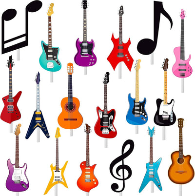Decoración guitarra rock 48 pzas para fiestas y cumpleaños