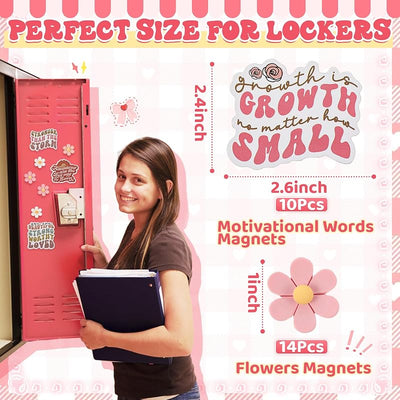 24 Imanes decorativos para niñas escuela refrigerador multicolor