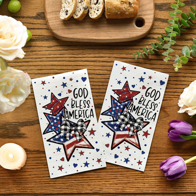 50 Pzas Servilletas Papel Estrellas Bandera Americana
