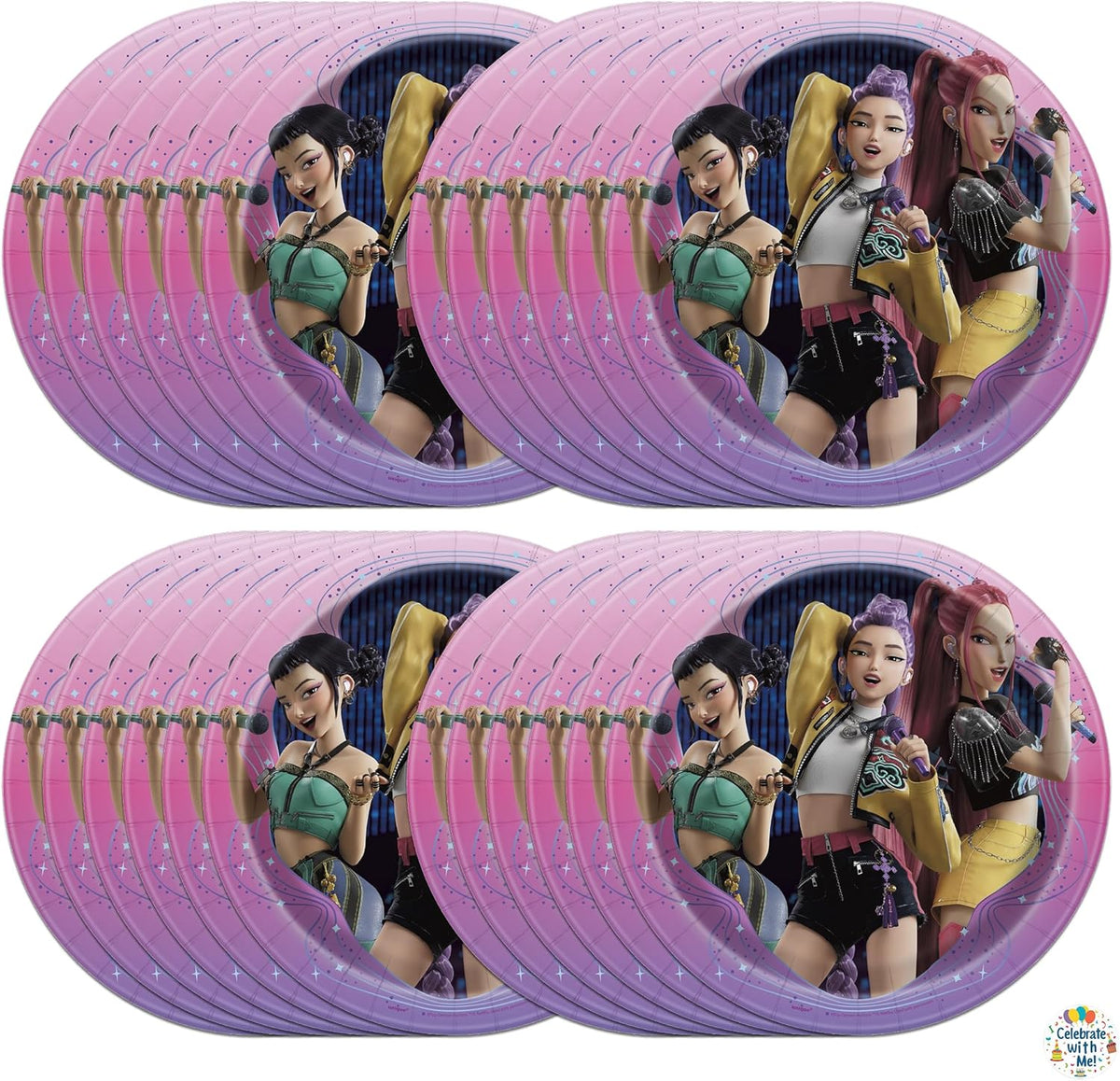 Platos llanos K-Pop Demon Hunters con licencia oficial para fiestas