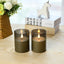 Velas LED acrílico gris parpadeantes juego 2 con control remoto