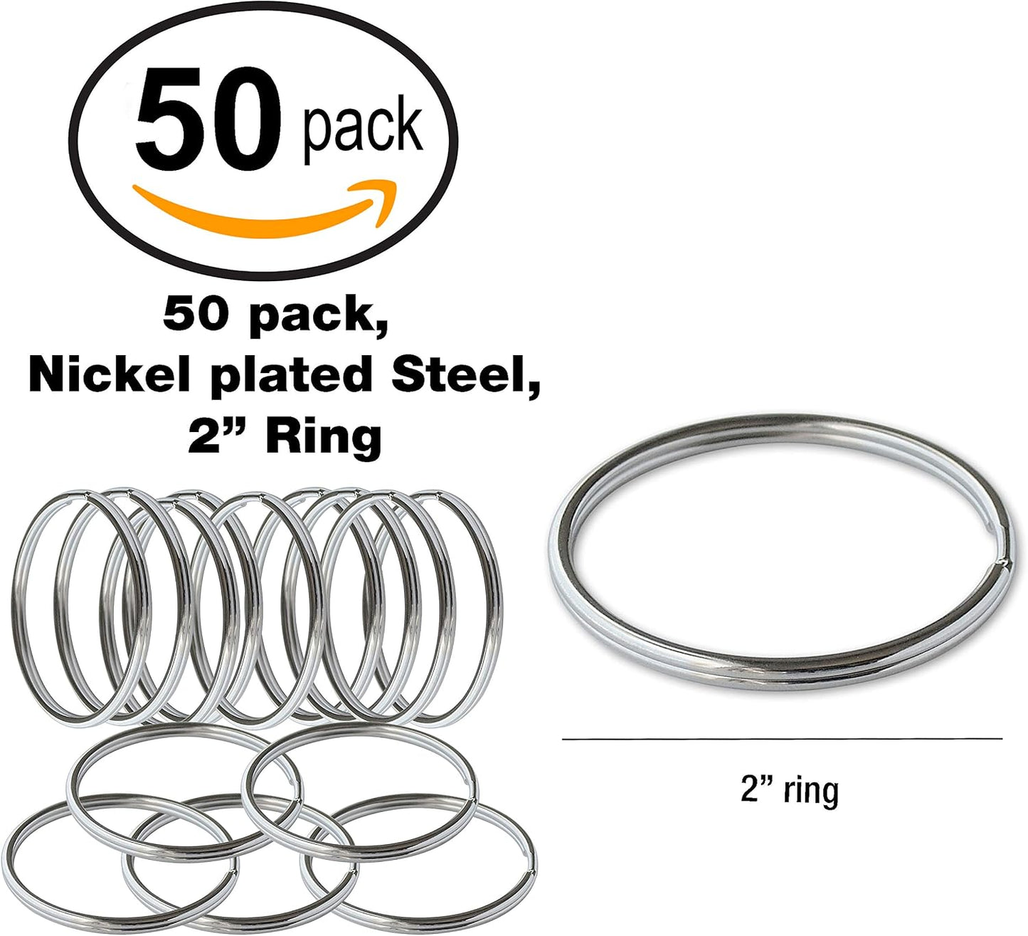 Anillo dividido acero niquelado 2.50 por caja