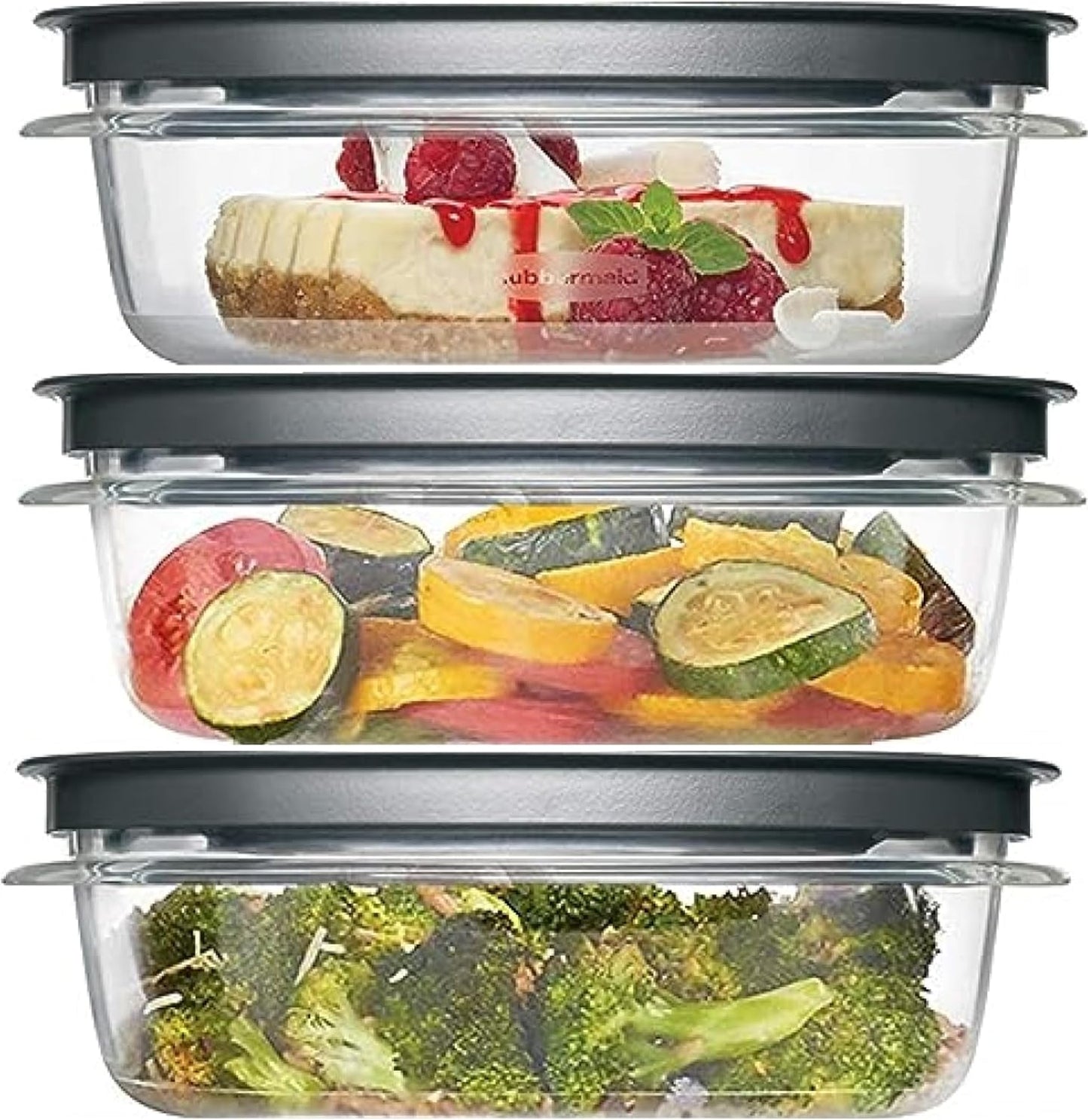 Set 6 Recipientes Tritan con Tapas Flexibles Grises