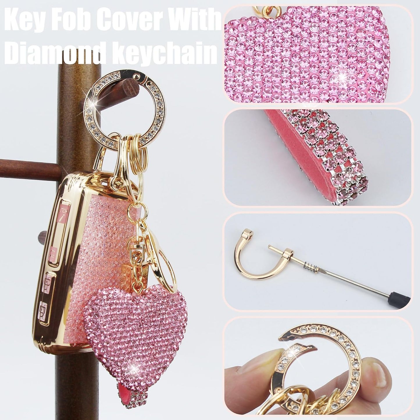 Funda llavero con llave diamante para Mazda 3 CX-5 3 botones