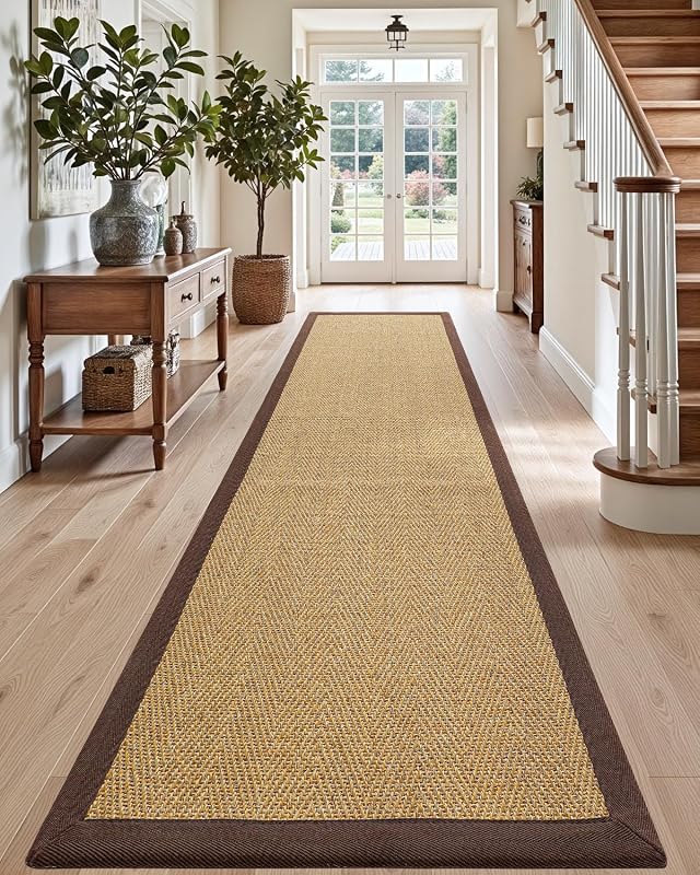 Alfombra pasillo yute 2x7pulg antiderrap interior cocina
