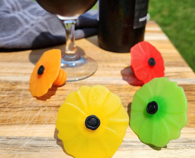 Juego 8 tapones silicona para vino botella plana