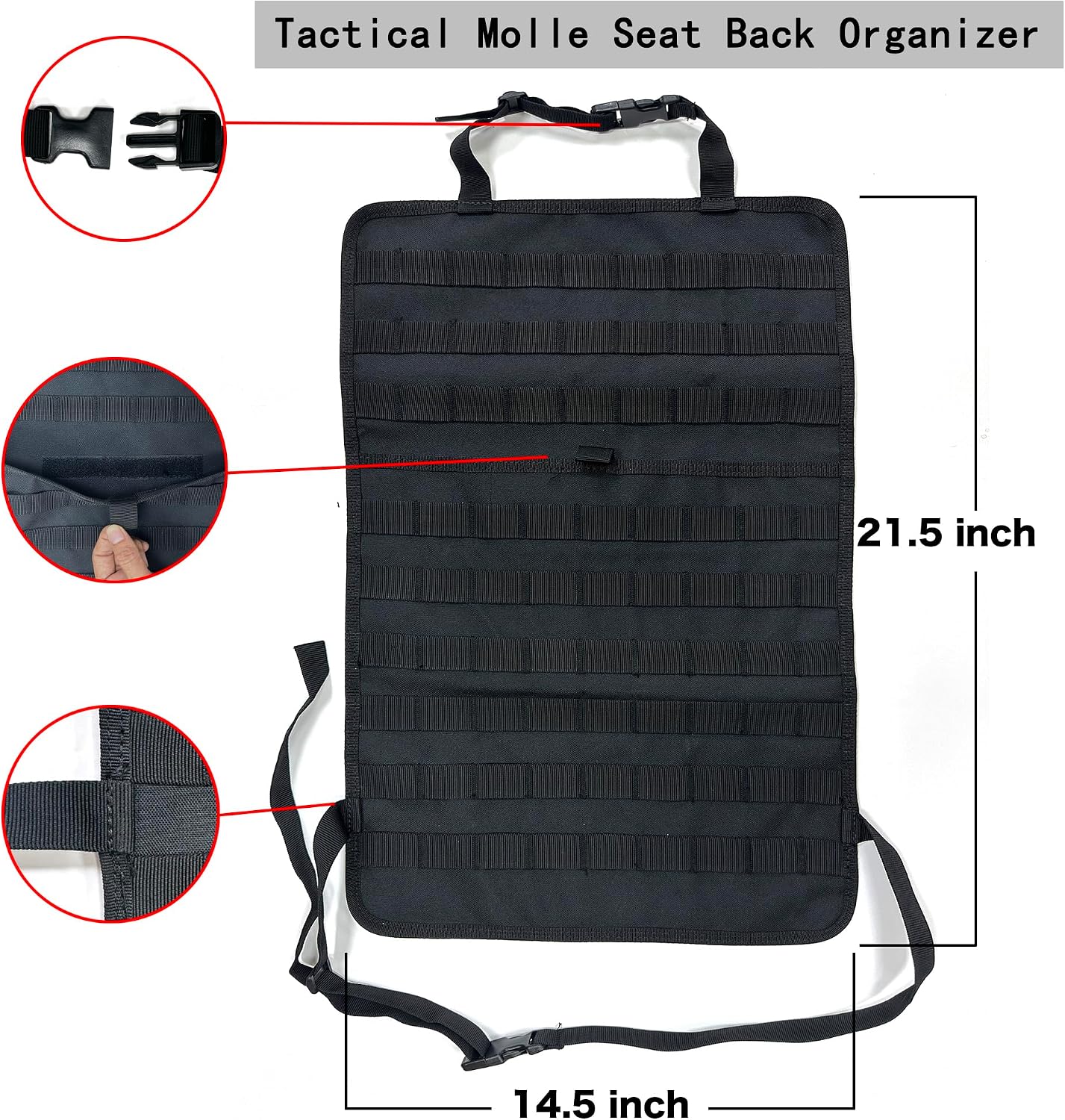Bolsa Molle asiento táctico vehicular 5 tamaños