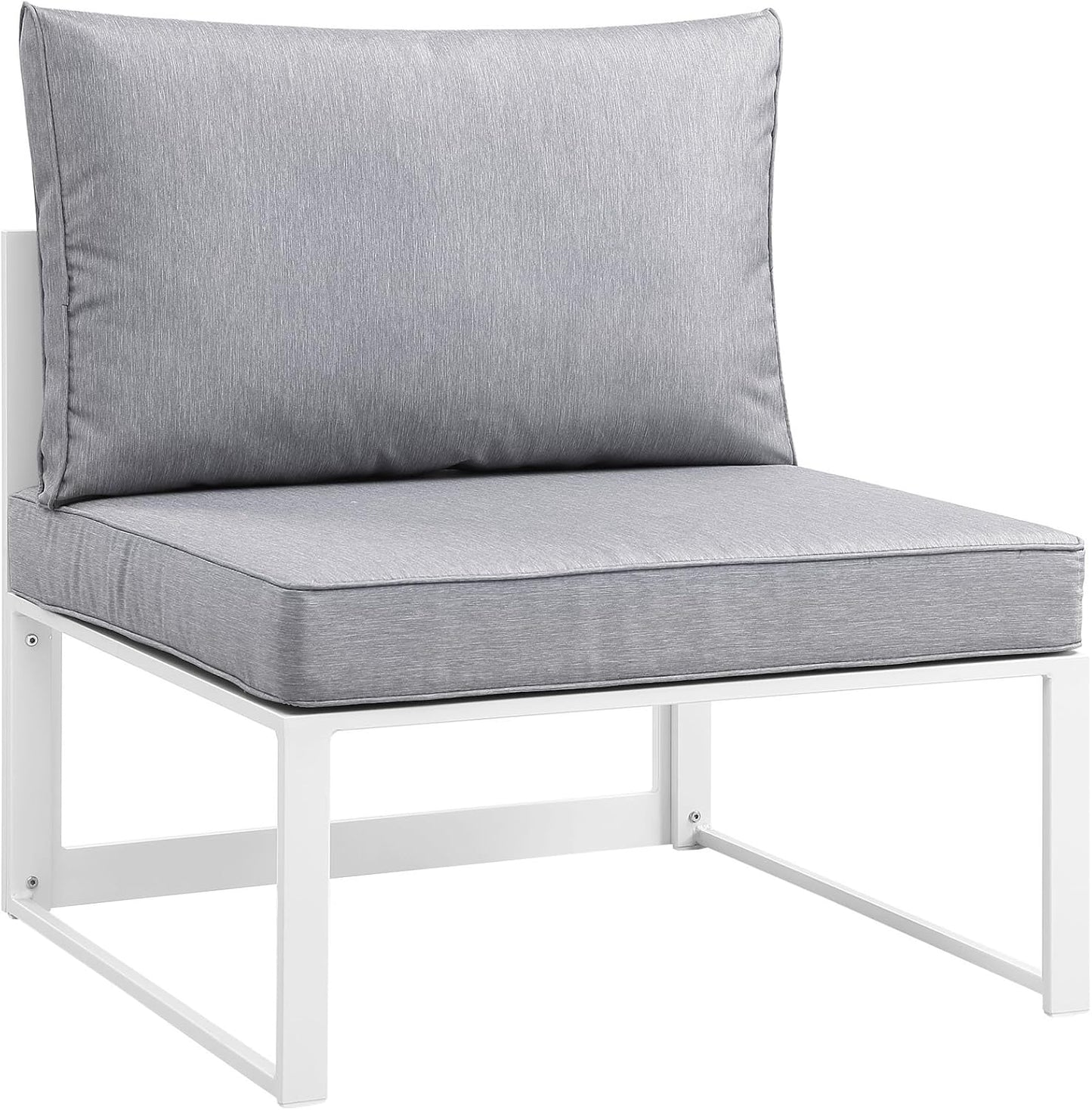 Silla aluminio patio sin brazos blanco y gris