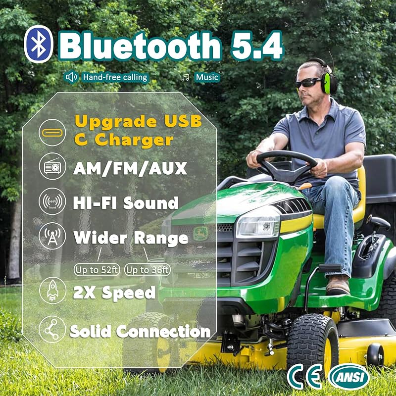 Auriculares Bluetooth 5.4 con radio AM FM y reducción de