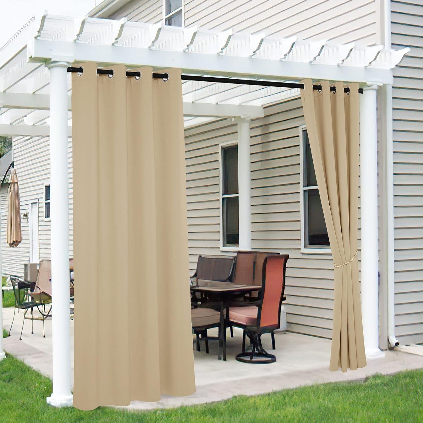 2 Cortinas impermeables exteriores opacas para cenador