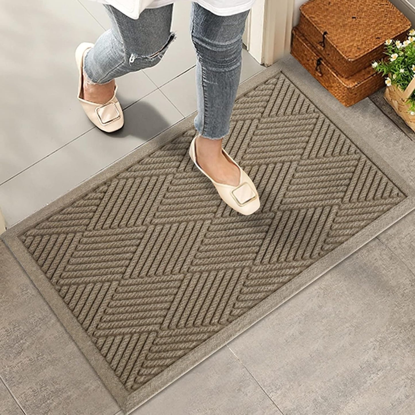 Alfombra puerta resistente manchas antiderrap