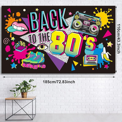 Fondo decoración fiesta 80s 73x43pulg