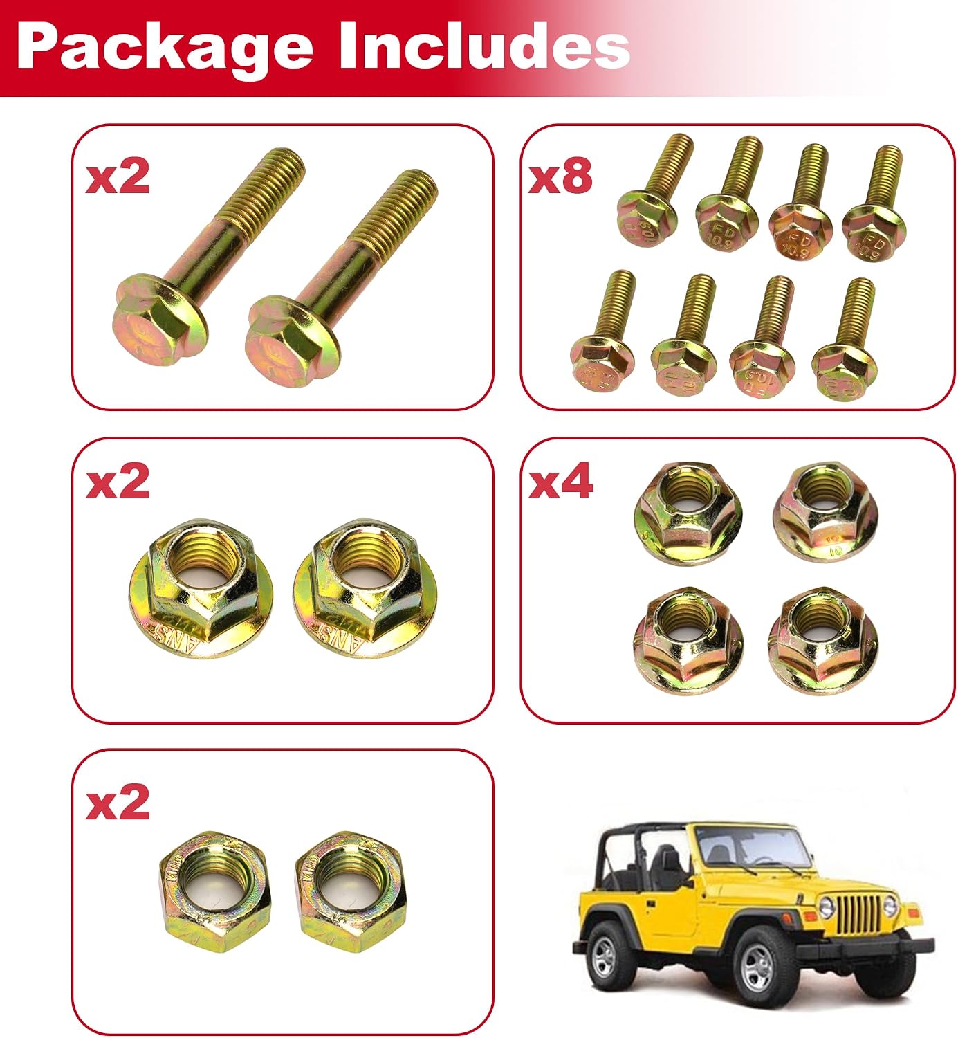 Pernos choque comp Jeep Wrangler TJ LJ 97-06