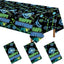 3 Manteles Cumpleaños Neón Plástico Verde Azul Rectangular