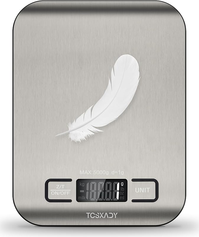 Báscula cocina digital 11lb pantalla LCD tara compacta acero