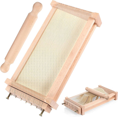 Cortador pasta italiana con rodillo madera