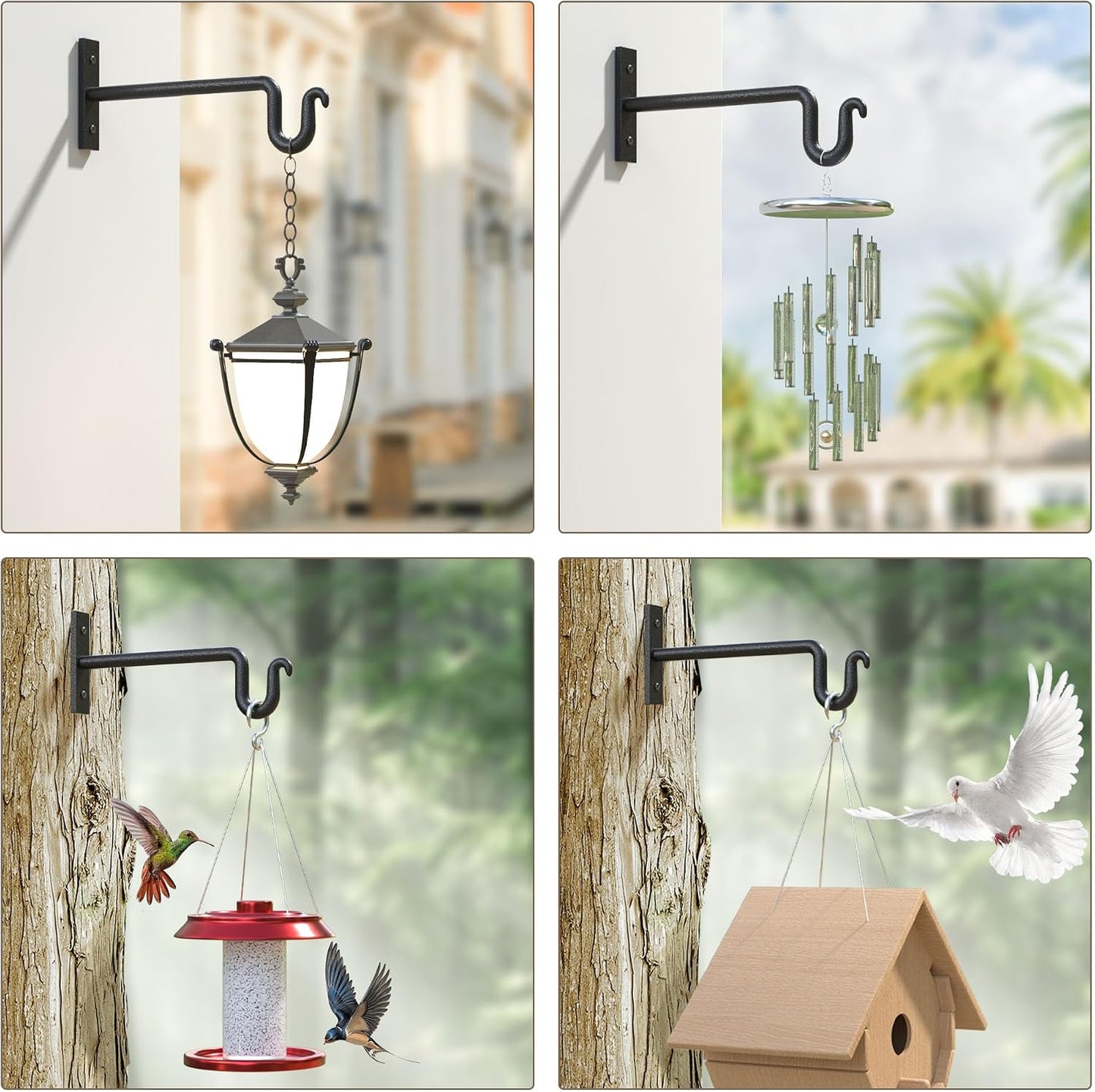 Gancho para plantas 10pulg set 2 soportes metal