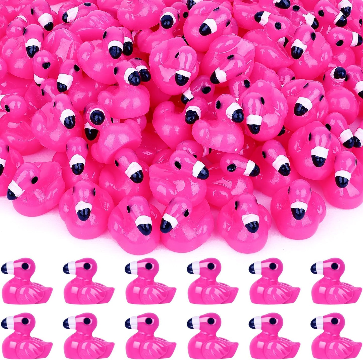 100 Mini Figuras Resina Flamenco Jardín Decoración