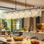 Candelabro rectangular negro 48pulg vidrio ondulado