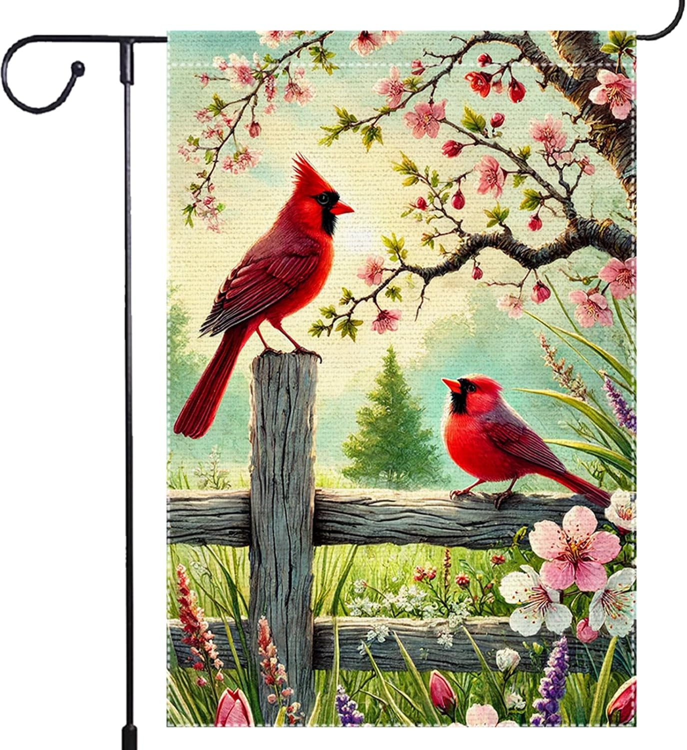 Bandera jardín 12x18" doble cara rústica floral