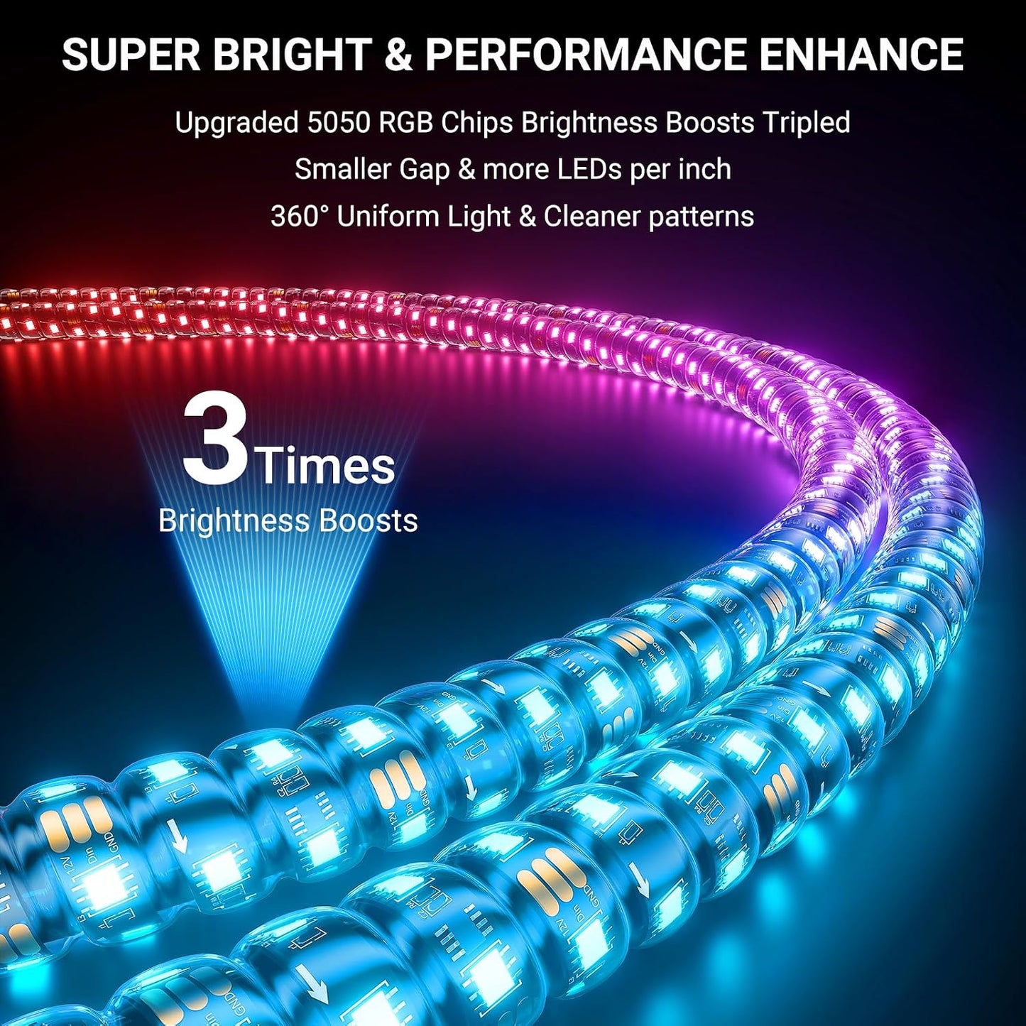 2 Pzas Luces Látigo UTV ATV LED 3x Brillante Con Interruptor