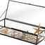 Joyero cristal vintage metal negro con tapa bisagra