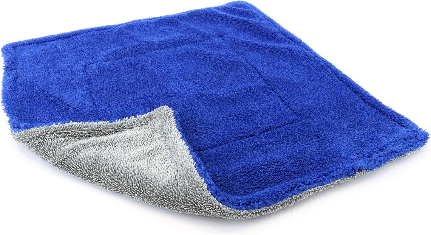 Toalla microfibra doble cara 16x16" azul/gris