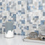 Adhesivos metal para mosaico cocina y baño azul 10 hojas