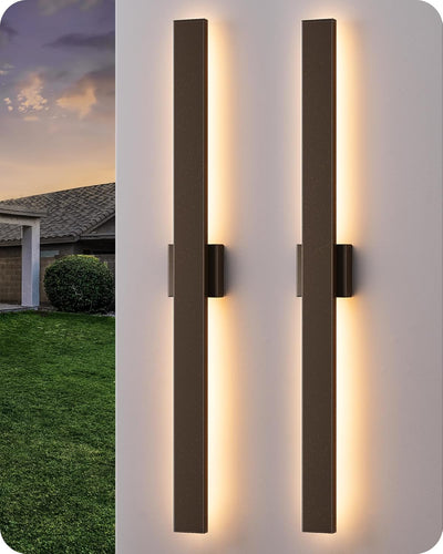 2 Luces Pared Exteriores Rectangulares 3CCT IP65 Hierro