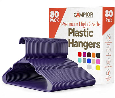80 Perchas Plástico Antideslizantes para Vestidos Tirantes