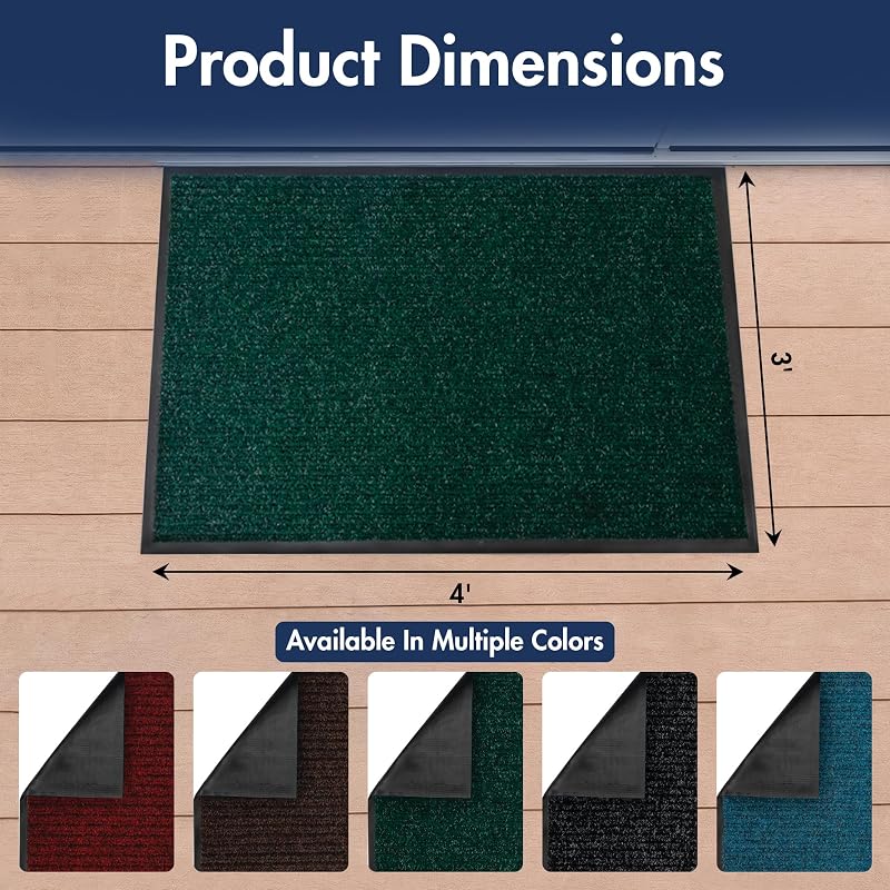 Alfombra entrada cepillo 3x4" absorbente resistente