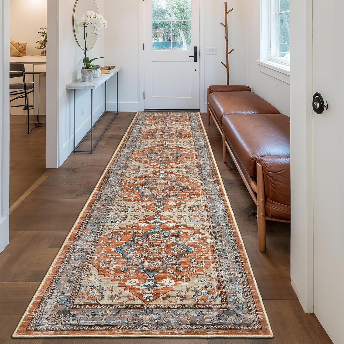 Alfombra Pasillo Antiderrap Lavable Boho 2x10" Pelo Bajo