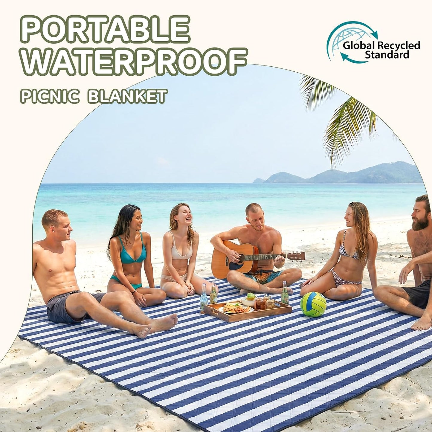 Manta playa impermeable plegable extra grande para viaje