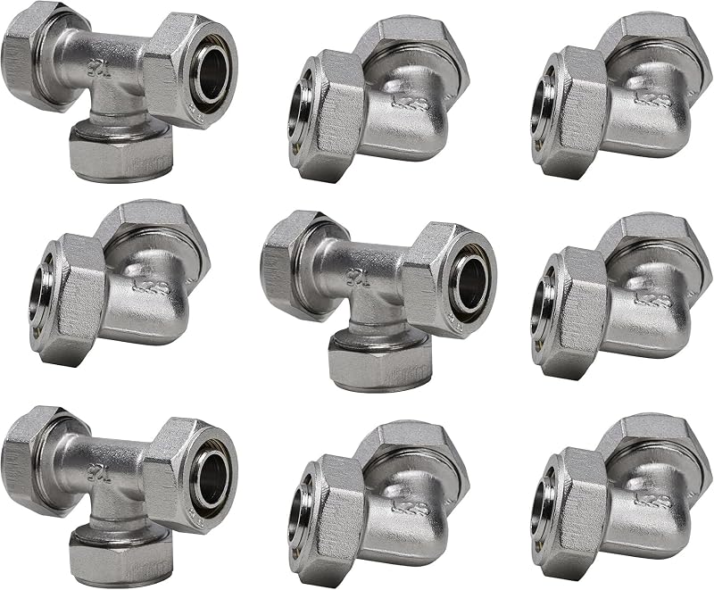 Kit accesorios aire compresor 3/4" 3 en T y 6 codo