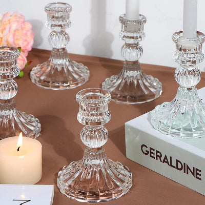24 Portavelas Transparentes para Bodas y Fiestas