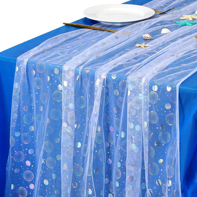 Mantel sirena 30x118pulg iridiscente purpurina fiesta boda