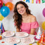 Decoración cumpleaños 25 años mujer platos papel